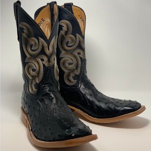 RIOS of Mercedes Ostrich Leather Cowboy Boots